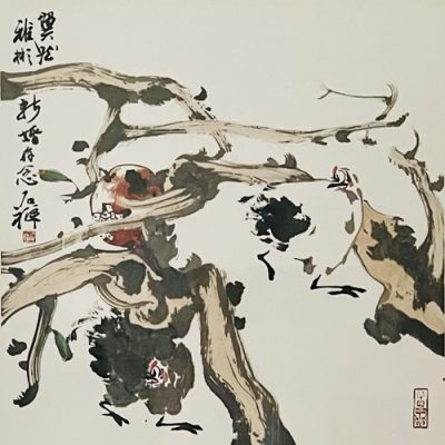 大吉图 Good Luck, ink and colour on paper 纸本设色, 69 x 69 cm, 2018